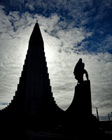 Hallgrimskirkja and Lief Ericsson statue