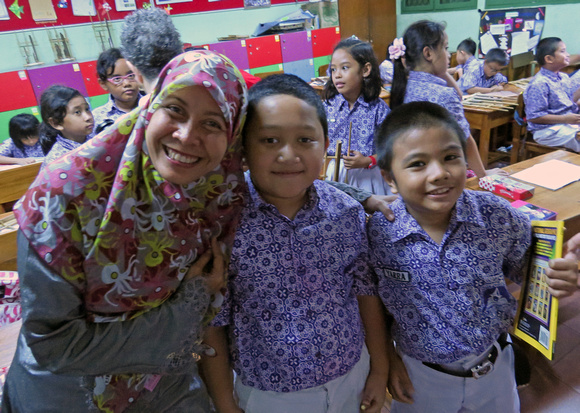 Teacher and students