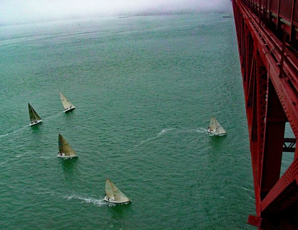 Sailboats under Golden Gate Bridge