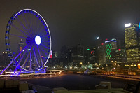 Ferris wheel and skyline
