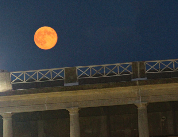 Moon over Harvard Stadium
