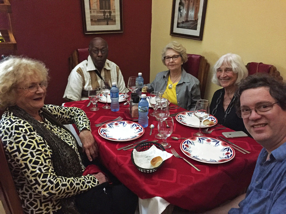 Donna Clem Ann Joan Bob at dinner, Cienfuegos, Cuba