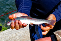 Man holding Sylvan Lake fish, SD