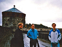 Jaakko, his father, and Bob at Finland castle, 1987