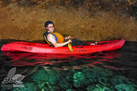 Bob in canoe in Santa Cruz Island cave
